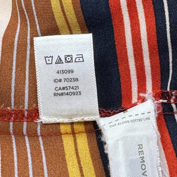 Ann Taylor LOFT Multicolor Striped Tie-Neck Blouse XL - Picture 7 of 8